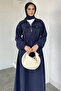 Puane Polo Collar Front Half-Zipper Hijab Dress - 3