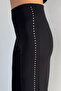 Women's Elastic Waist Stone Embroidered Lycra Trousers - 4