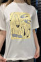 Women's Crew Neck Stone Embroidered Printed T-Shirt - 4