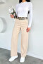 Women's Palazzo Trousers with Double Belt Accessories - 2