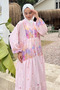 Patterned Summer Hijab Dress with Elasticated Sleeves and Front Button Detail - 2