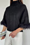 Gülseli Women's Turtleneck Sweater with Plush Detail - 3