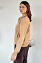 High Collar Half Zipper Embroidered Women's Sweatshirt - 4