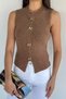 Women's Gold Button Detailed Knitwear Blouse - 3