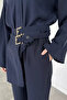 Waist Belted Tunic Trousers Hijab Double Set - 6