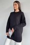 Gülseli Women's Crew Neck Slit Knitwear Tunic - 3