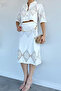 Women's Belt Detailed Skirt Openwork Shirt Double Set - 5