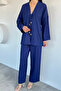 Women's Front-Tie Jacket and Elastic Waist Pants Two-Piece Set - 3