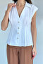 Women's Pleated Sleeveless Shirt - 2
