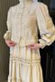 Scalloped Collar Shirt and Elastic Waist Skirt Two-Piece Set - 3