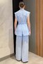 Women's Waist Belted Vest and Trousers Two-Piece Set - 3