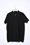 Men's Polo Collar Half Zipper Patterned Knitwear T-Shirt - 4
