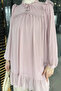 Front-Tied Ruffled Guipure Detailed Hijab Chiffon Tunic - 3