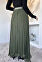 Belted Pleated Hijab Chiffon Skirt - 3