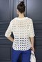 Women's Polo Neck Openwork Seasonal Knitwear Blouse - 3