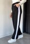 Women's High Waist Side Stripe Elastic Waist Palazzo Sweatpants - 2