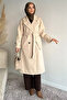 Self-Patterned Belted Hijab Coat - 2