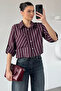 Gülseli Women's Striped Crop Top Shirt