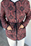 Front Buttoned Ethnic Pattern Quilted Hijab Jacket - 4