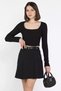 Women's Pleated Skirt with Waist Belt and Inner Shorts