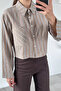 Gülseli Women's Striped Crop Top Shirt - 2