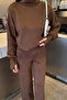 Crop Sweater Trousers Knitwear Two-Piece Set - 3