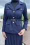 Women's Belted Blazer Jacket Skirt Hijab Double Set - 4
