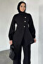 Buttoned Blouse Pants Hijab Double Set - 3