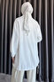 Collar Lace-Up Sleeve Epaulettes Hijab Cap - 3