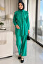Folded Front Stoned Hijab Tunic and Pants Double Set - 2