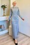 Button Detailed Cardigan Skirt Hijab Knitwear Two-Piece Set (Available in S-M-L Sizes) - 3