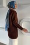 Gülseli Crew Neck Hijab Knitwear Tunic with Scarf and Brooch Detail - 4