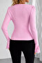 Sleeve Guipure Detailed V-Neck Knitwear Blouse - 5