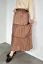 Patterned Chiffon Hijab Skirt with Elastic Waist - 2