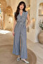 Linen Jumpsuit with Elastic Waistband