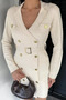 Belted Button Detailed Knitwear Dress - 2