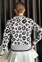 Leopard Patterned Knitwear Jacket with Ribbon Detail - 4