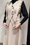 Women's Shoulder Ruffle Vest Skirt Hijab Double Set - 3