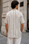 Men's Striped Short Sleeve Shirt - 3