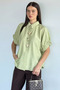 Gülseli Women's Shirt with Elastic Sleeves and Button Accessories