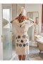 4 Layers Cotton Muslin Bathrobe with Evil Eye Pattern and Hooded Bathrobe - 2