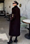Women's Gold Button Detailed Inner Lined Bearded Coat - 5