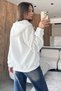 Women's Hooded Sweatshirt with Kangaroo Pockets and Button Detail - 5