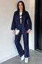 Women's Front Tie Jacket Pants Jean Denim Two-Piece Set - 3