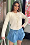 Embossed Pattern Bearded Women's Knitwear Cardigan - 2