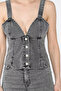 Jean Denim Bustier with Corset on the Back - 4