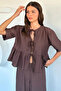 Women's Front Tie Blouse Palazzo Pants Double Set - 5