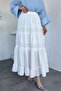 Inner Lined Elastic Waist Scalloped Hijab Skirt - 2