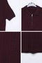 Polo Collar Half Zipper Men's Knitwear T-Shirt - 3