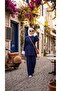 Women's Belted White Cuffed Striped Double Suit - 3